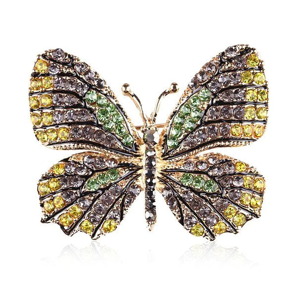 Rhinestone Butterfly Brooch