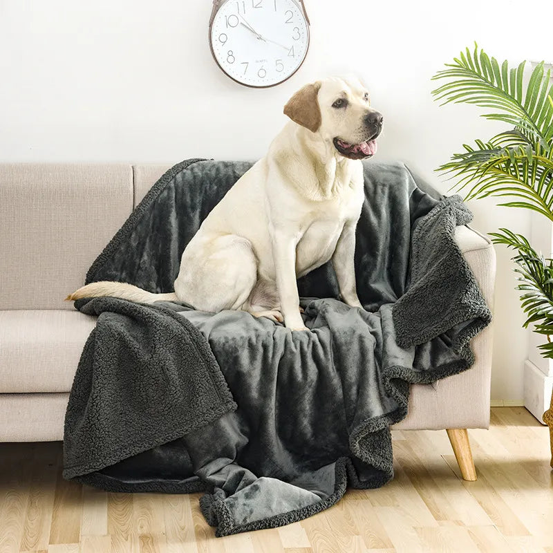 Flannel Shu Cotton Sherpa Thickened Pet Blanket