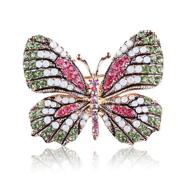 Rhinestone Butterfly Brooch