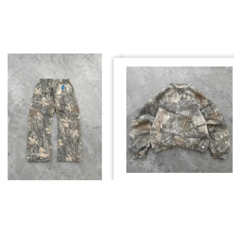 Camouflage Retro Hip Hop Loose Hooded Sweater