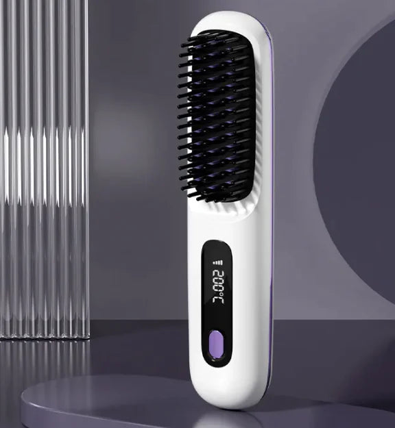 LCD USB Charging Ceramic Heating Electric Portable Straight Comb