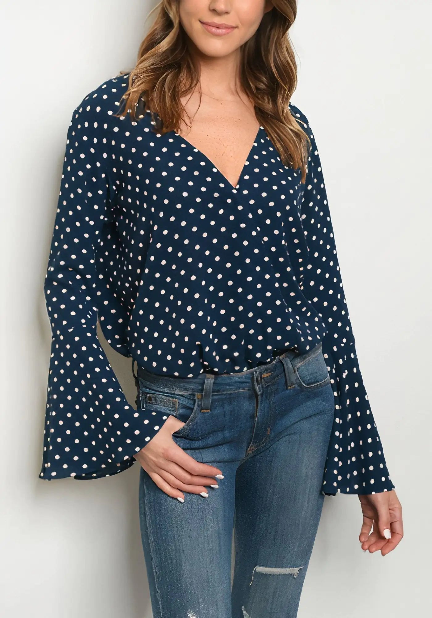 Bell Sleeve Dots Bodysuit