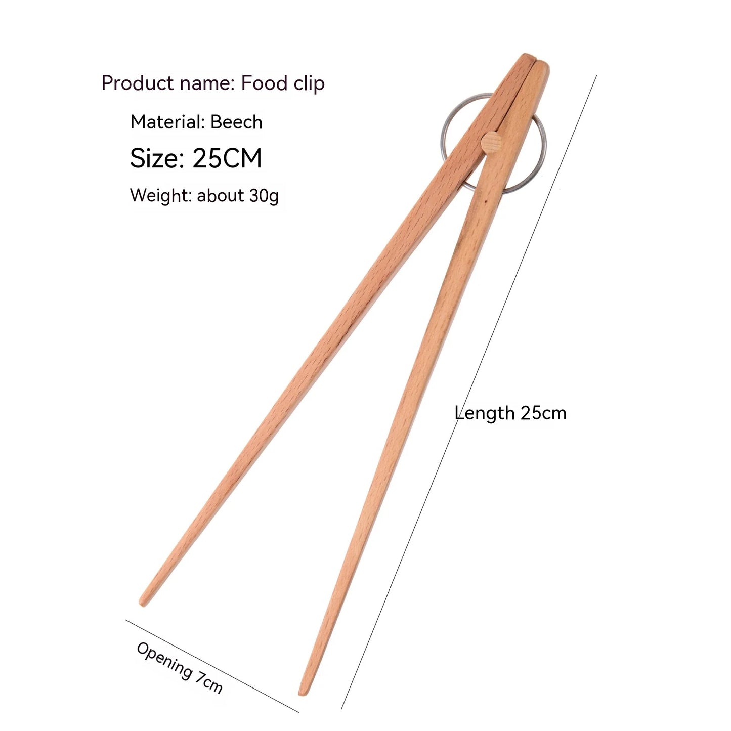 Beech Tongs Bread Clip