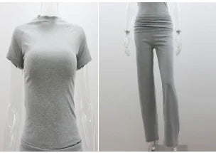 Casual Slim Top & Trousers Set