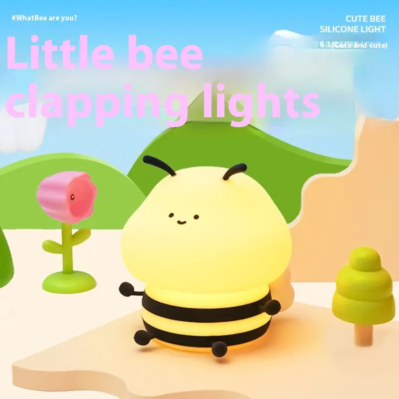 Cartoon Bees Sleep With Colorful Night Lights