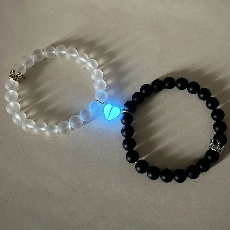 Glowing Heart Couple Bracelets