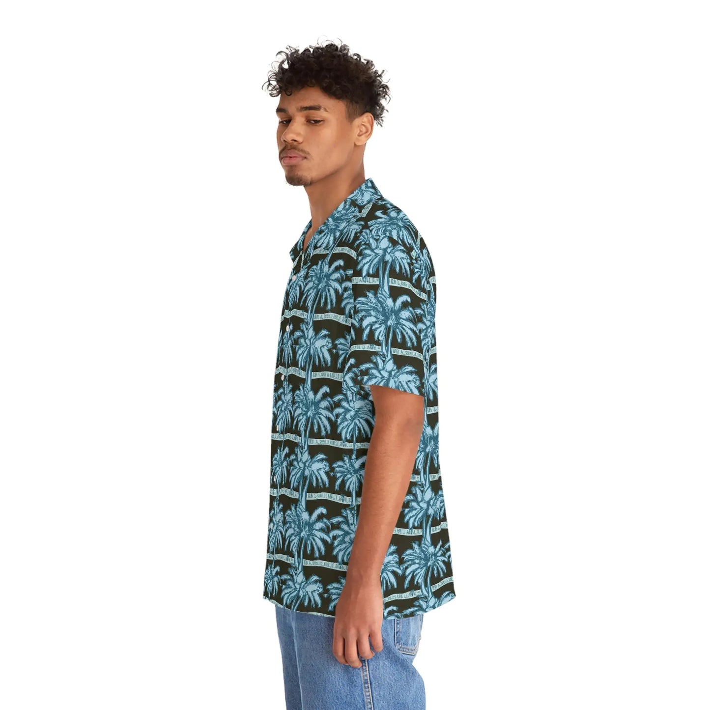 Men's Blue Palms Hawaiian Shirt