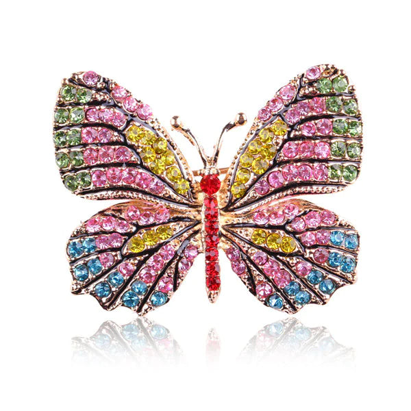 Rhinestone Butterfly Brooch