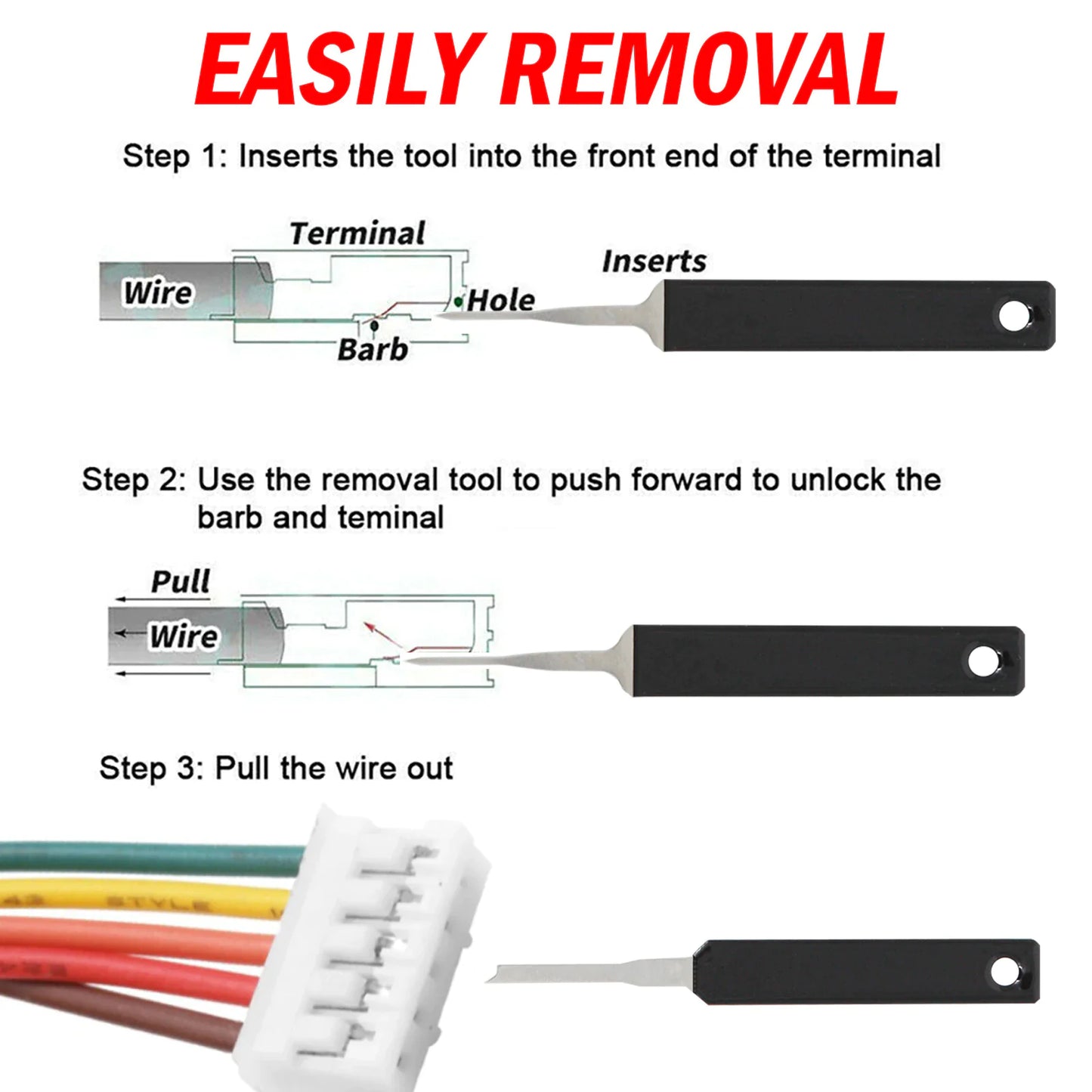 18Pcs Heavy Duty Thick Car Terminal Removal Kit Wire Connector Pin Release Tool