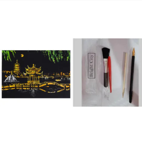 City Night Scratch Art Kit