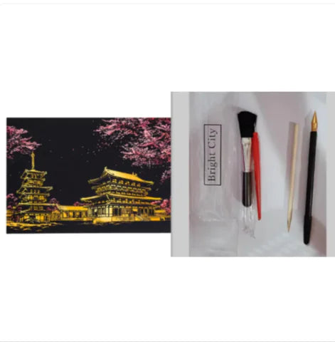 City Night Scratch Art Kit