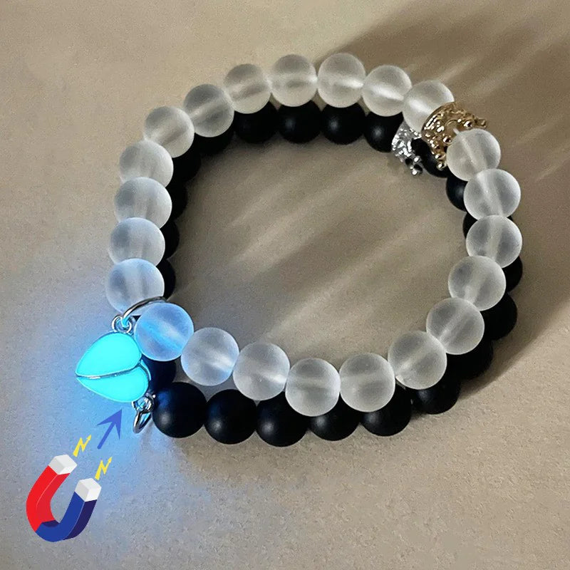 Glowing Heart Couple Bracelets