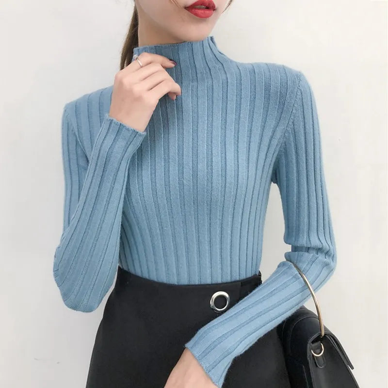 Half-high Neck Slim-Fit Sweater