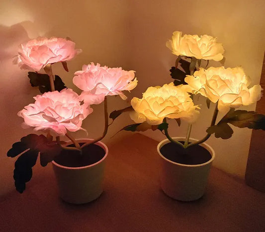 Peony Plant Desk Lamp