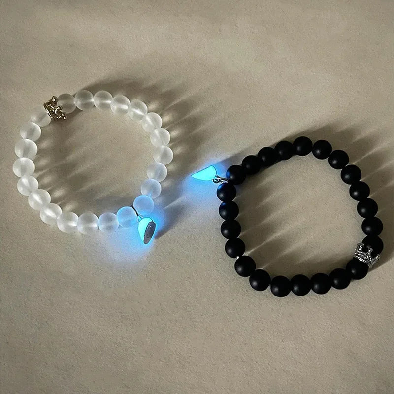 Glowing Heart Couple Bracelets