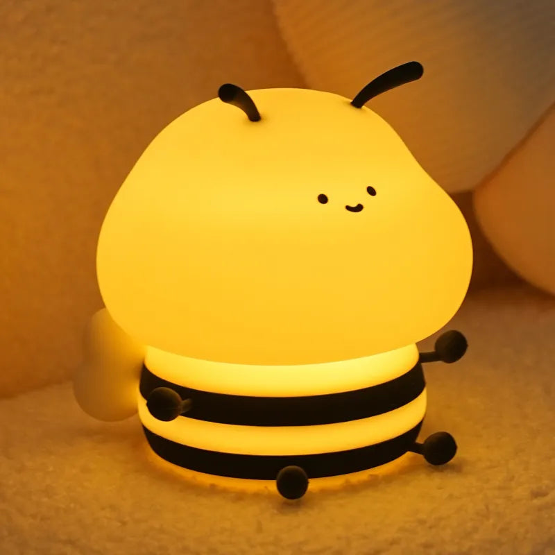 Cartoon Bees Sleep With Colorful Night Lights