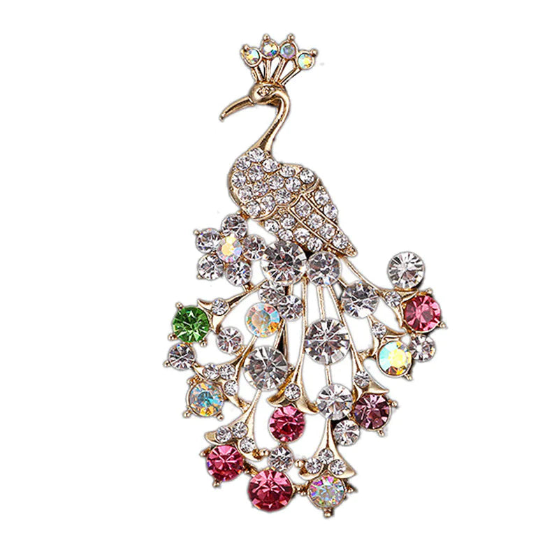 Peacock Diamond Brooch