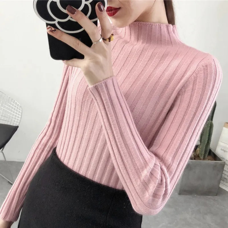 Half-high Neck Slim-Fit Sweater