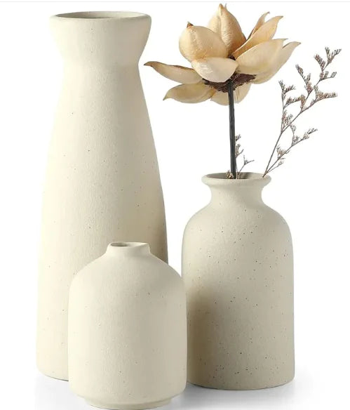 Modern White Ceramic Vase Set