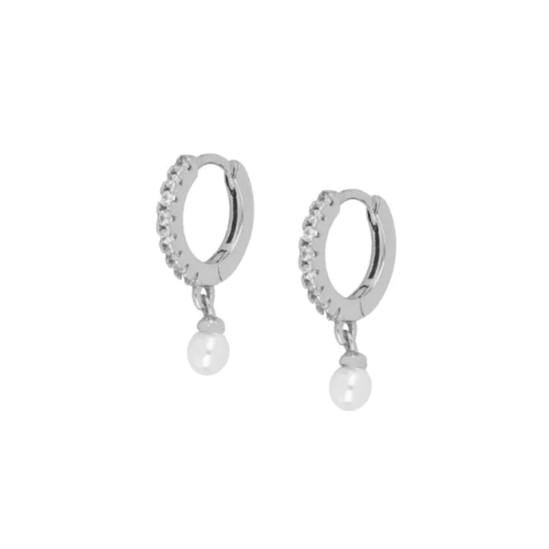 Silver Pearl Drop Earrings