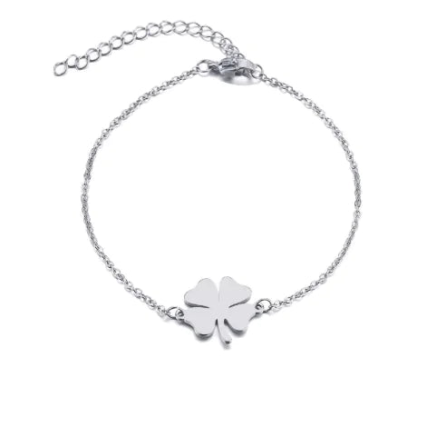 Four Leaf Clover Stainless Steel Bracelet