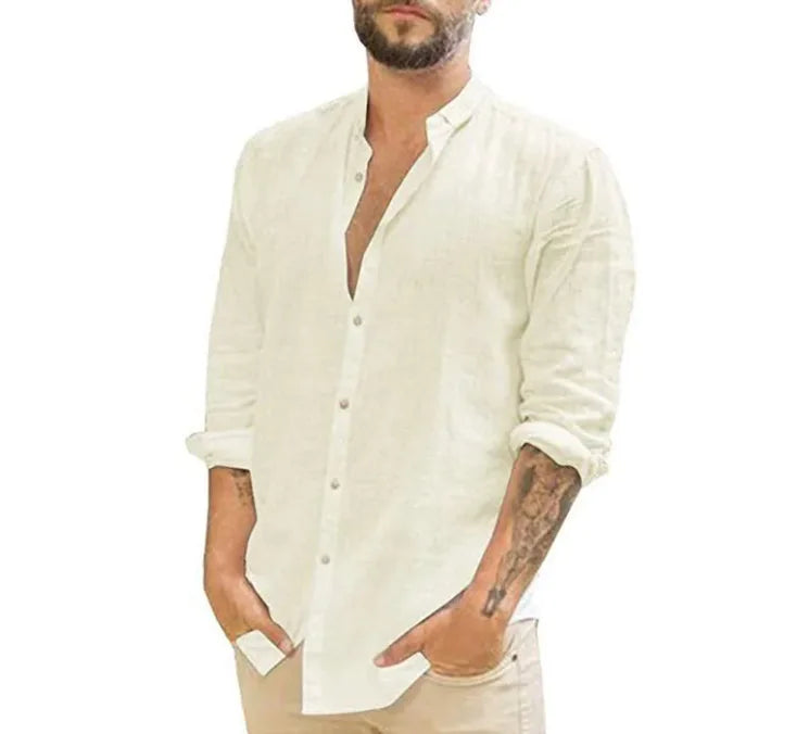 Solid Color Collar Shirt