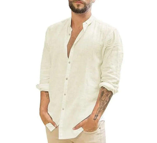 Solid Color Collar Shirt