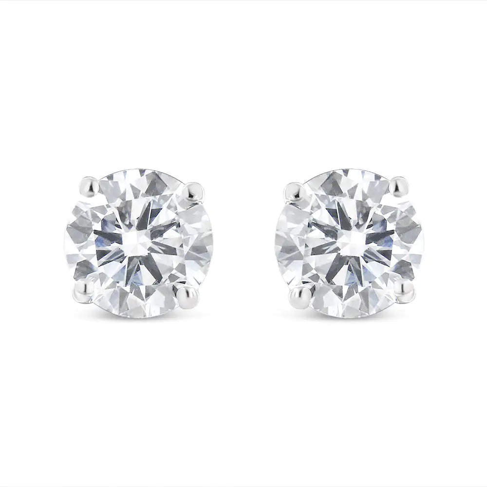 IGI Certified 14K White Gold 1 1/2 Cttw Lab Grown Diamond Solitaire Stud Earrings with Screwbacks (J-K Color, VVS2-VS1 Clarity)