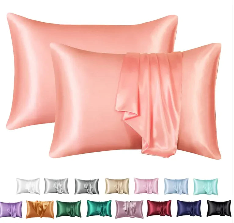 Silk-like Solid Color Pillowcase