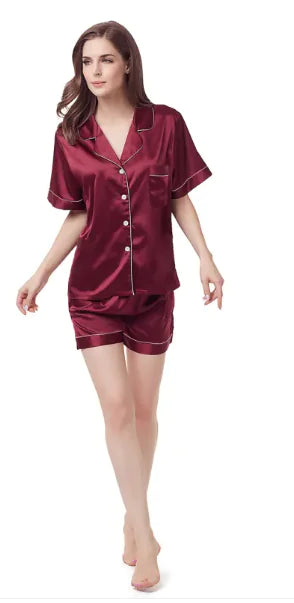 Solid Color Short Sleeve Set