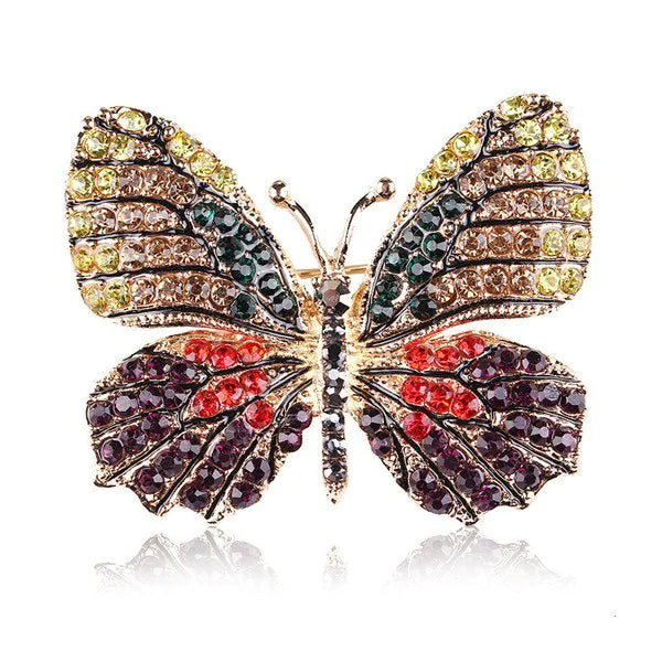 Rhinestone Butterfly Brooch