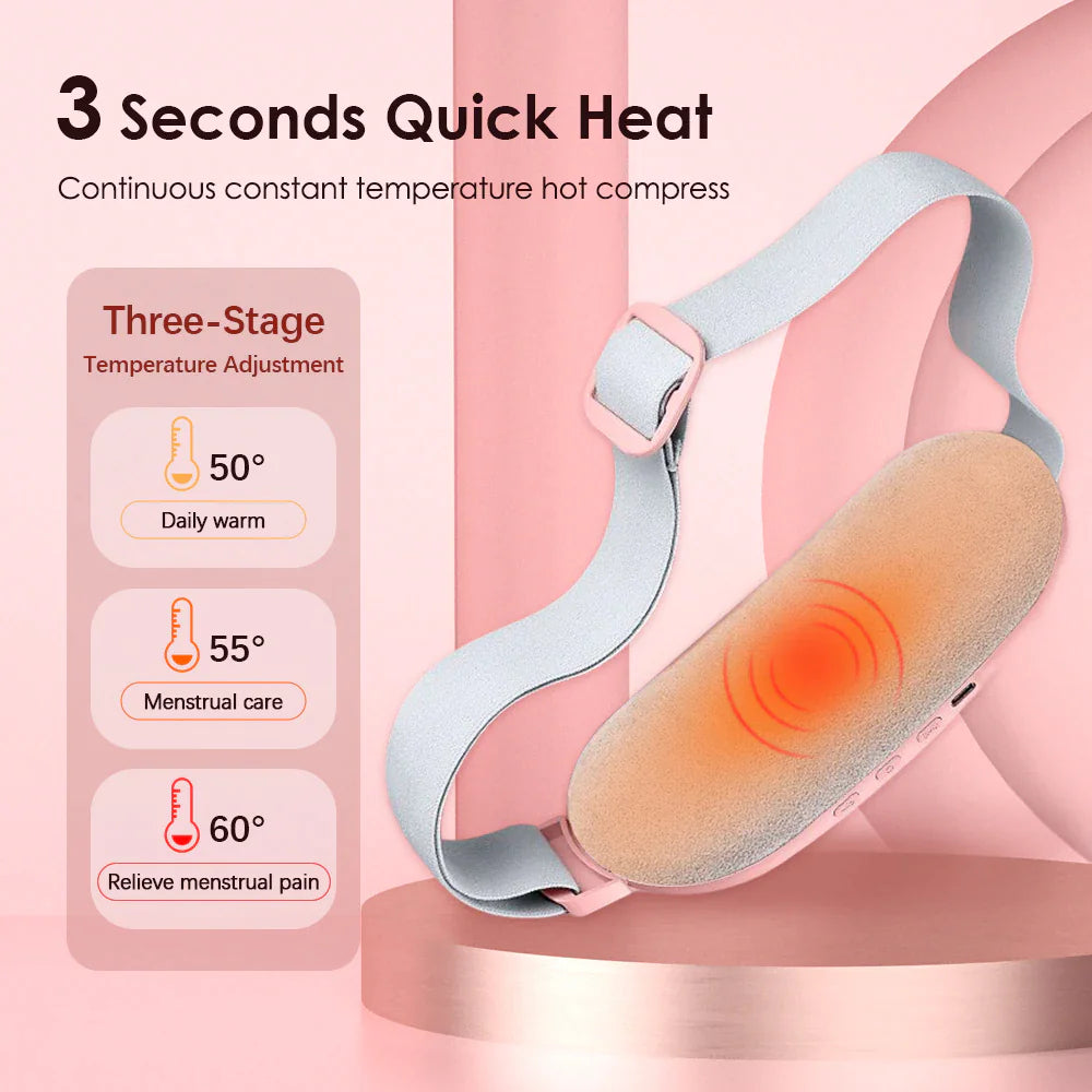 Electric Heating Menstrual Vibration Pad Belt For Period Pain Relief Cramps US