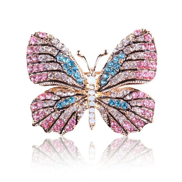 Rhinestone Butterfly Brooch