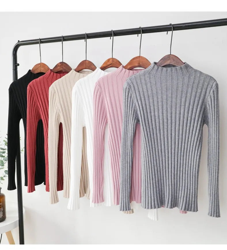 Half-high Neck Slim-Fit Sweater