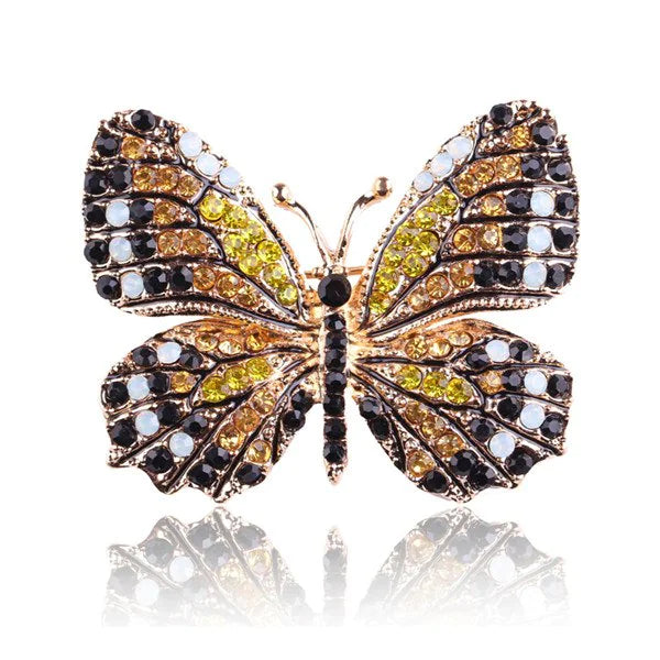 Rhinestone Butterfly Brooch