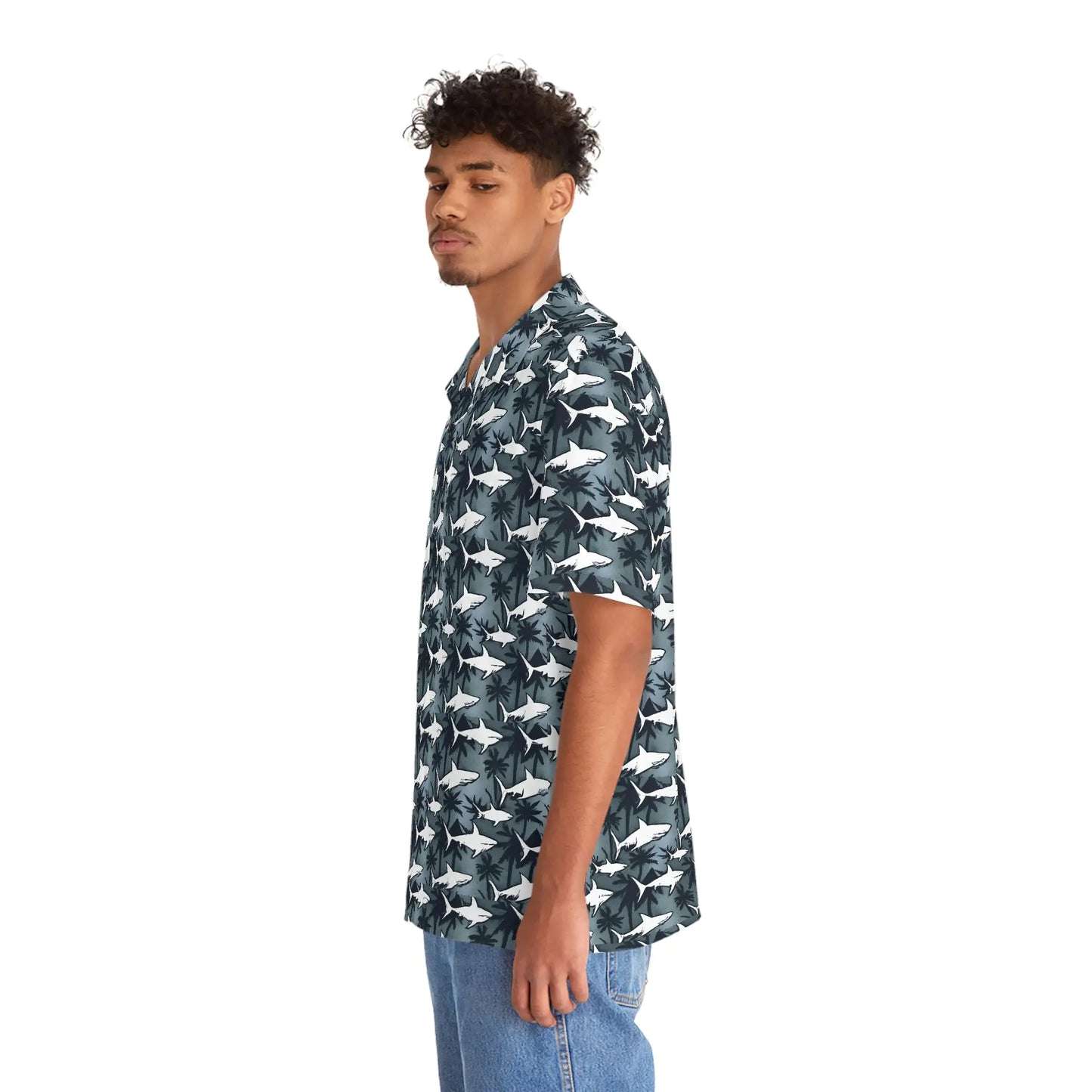 Men's Tropical Shark Night Hawaiian Shirt