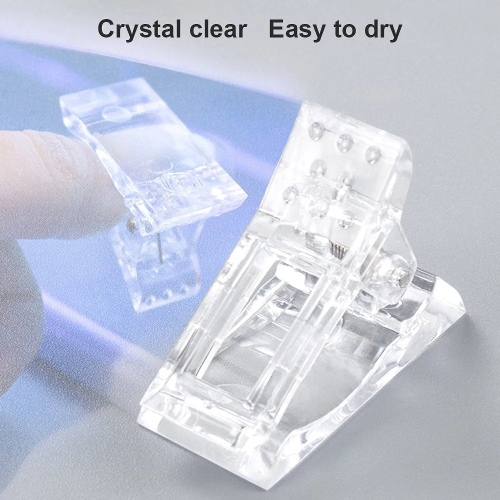 10 PCS Nail Tips Clip Quick Building Poly Builder Gel DIY Extension Clamp Clips