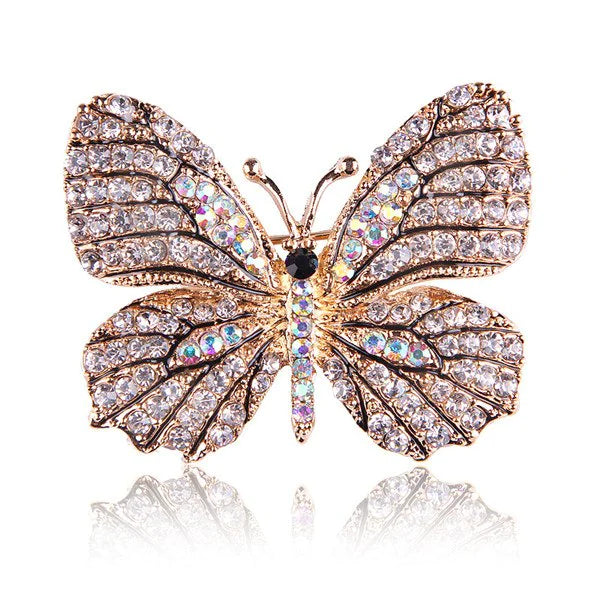 Rhinestone Butterfly Brooch