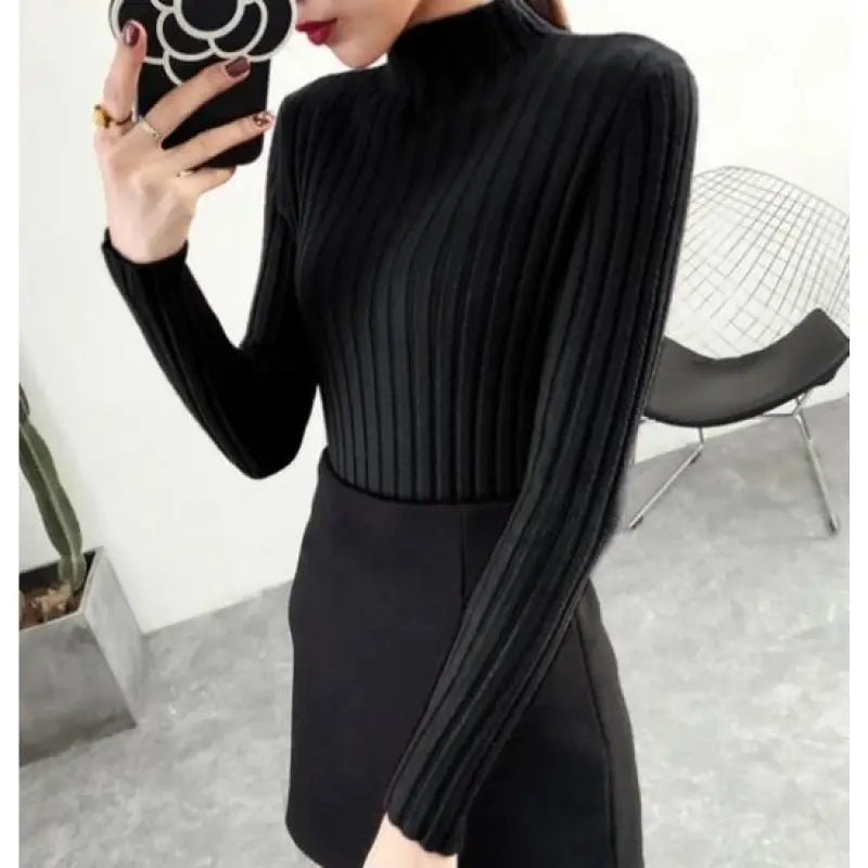 Half-high Neck Slim-Fit Sweater