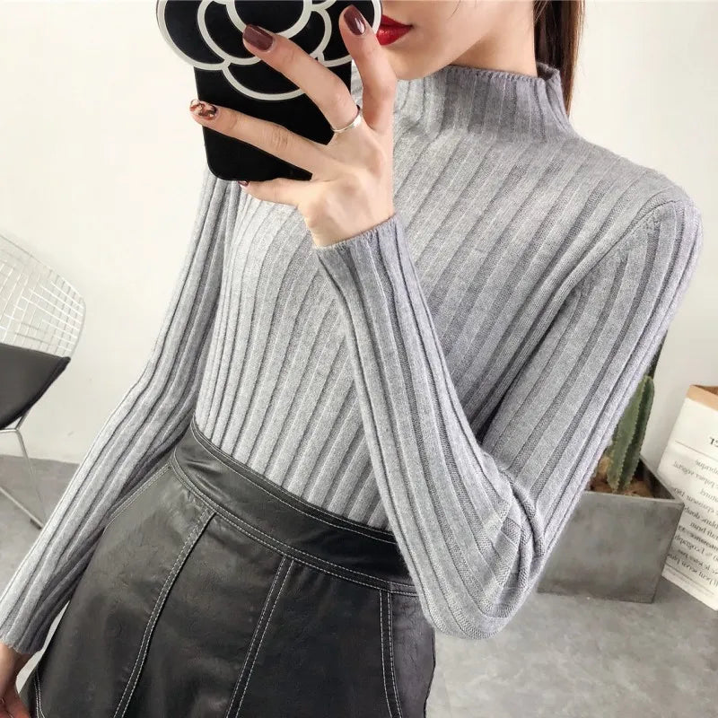 Half-high Neck Slim-Fit Sweater