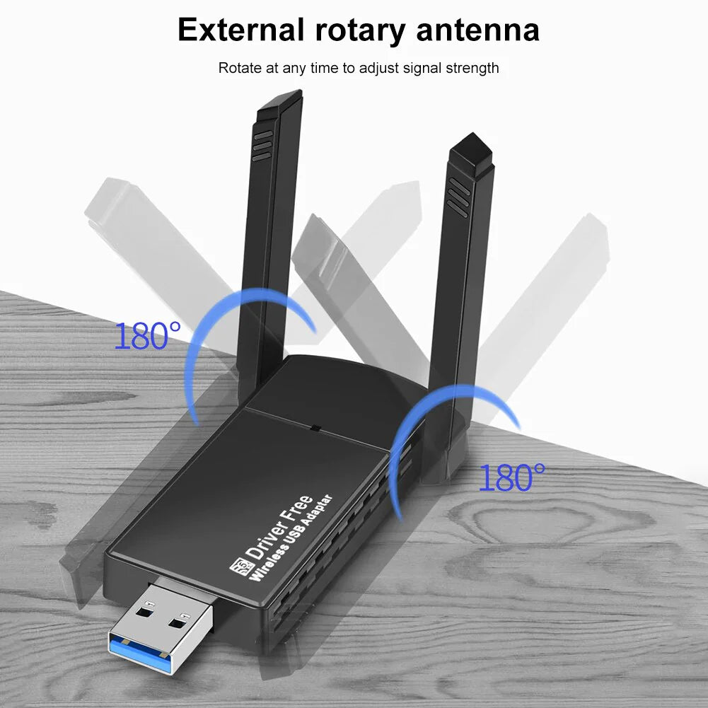 USB 3.0 Wireless WIFI Adapter 1300Mbps Long Range Dongle Dual Band 5Ghz Network