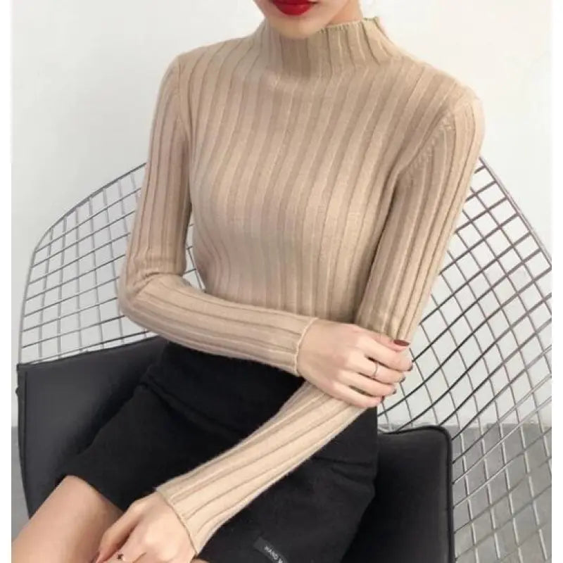 Half-high Neck Slim-Fit Sweater