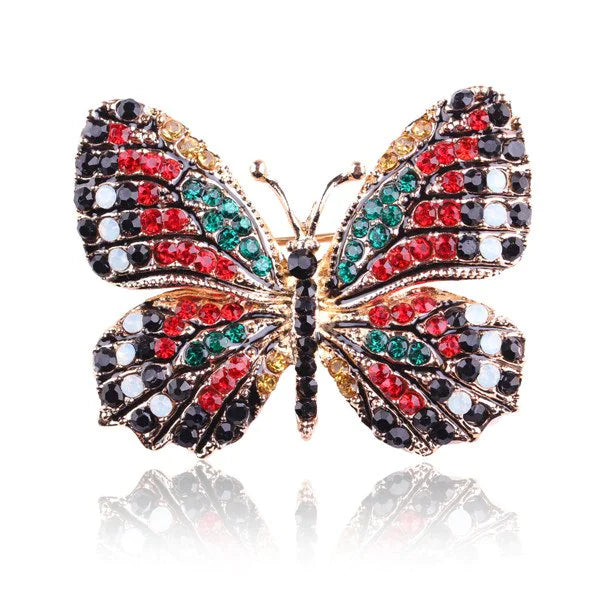 Rhinestone Butterfly Brooch