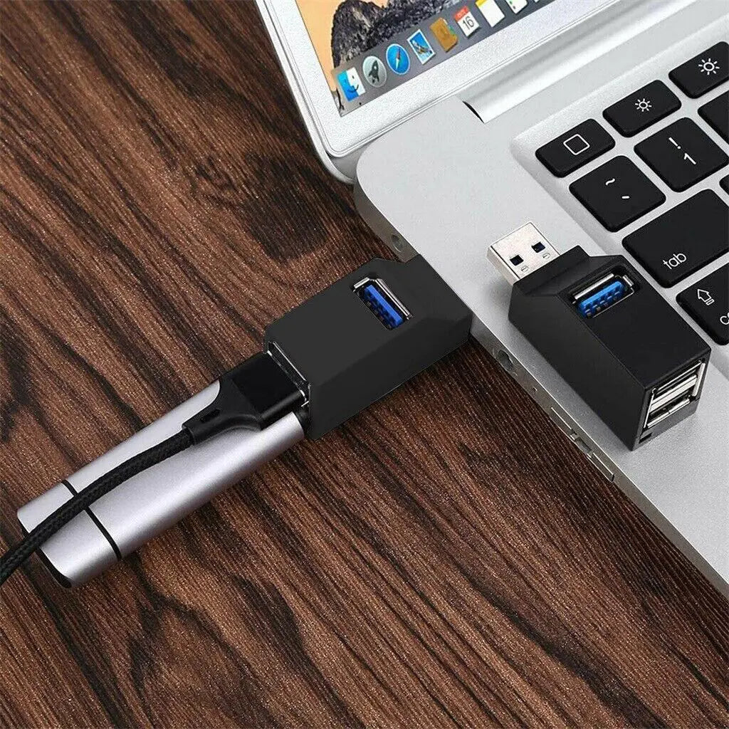 2 Pcs 3 Port USB 3.0 Hub Portable High Speed Splitter Box For PC Notebook Laptop