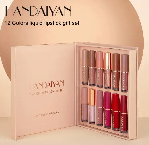 HANDAIYAN 12 Color Book Liquid Lipstick