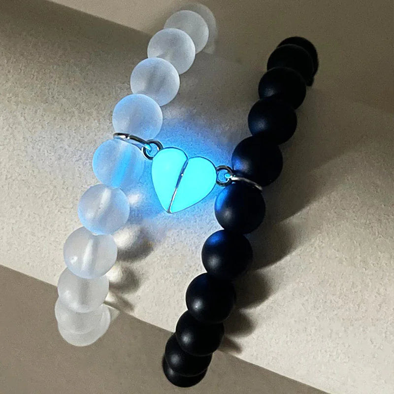 Glowing Heart Couple Bracelets