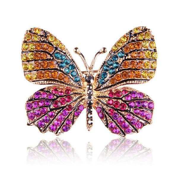 Rhinestone Butterfly Brooch