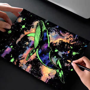 A4 Luminous Scraping Painting Colorful Scratch Paper