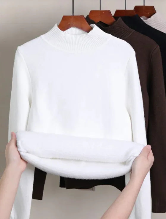 Fleece-lined Turtleneck Sweater