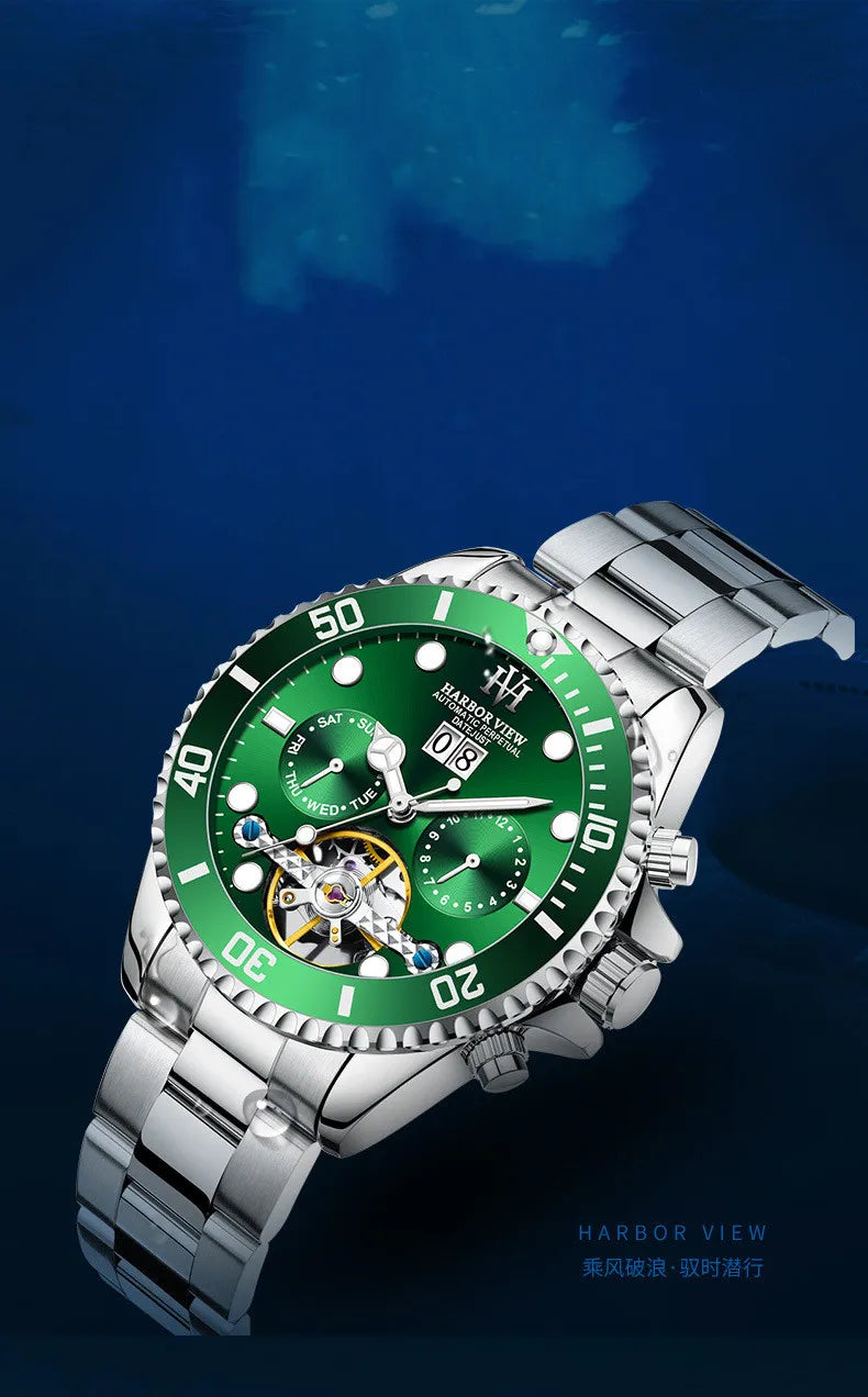 ARBOR VIEW Tourbillon Green Mechanical Watch